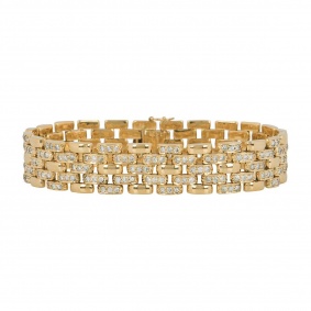 Yellow Gold Diamond Link Bracelet 5.04ct